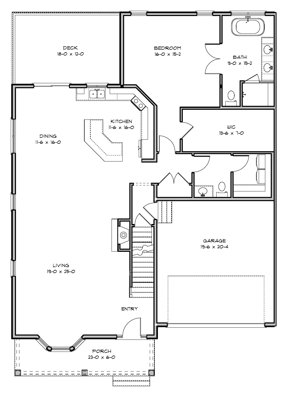 First-floor plan of Units 33 and 34, a duplex-style 55+ residence with first-floor primary suite at Trailside Estates Rochester MA