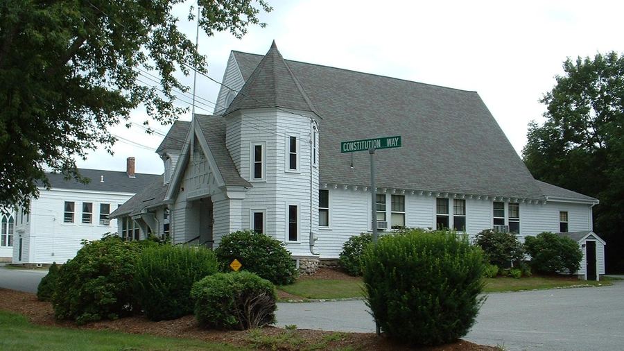 Historic Rochester Town Hall (1892) on the town common in Rochester, Massachusetts — hometown of Trailside Estates 55+ active adult community